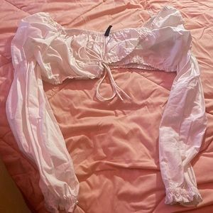 White ruffle top